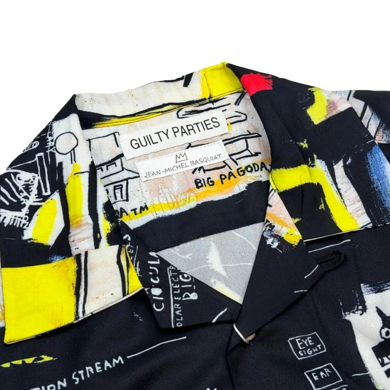 Street Vintage WACKO MAIRA Hawaii Short Sleeve Shirt Fashion Graffiti Hand-painted Pattern Summer Casual Hip Hop Brand Shirt