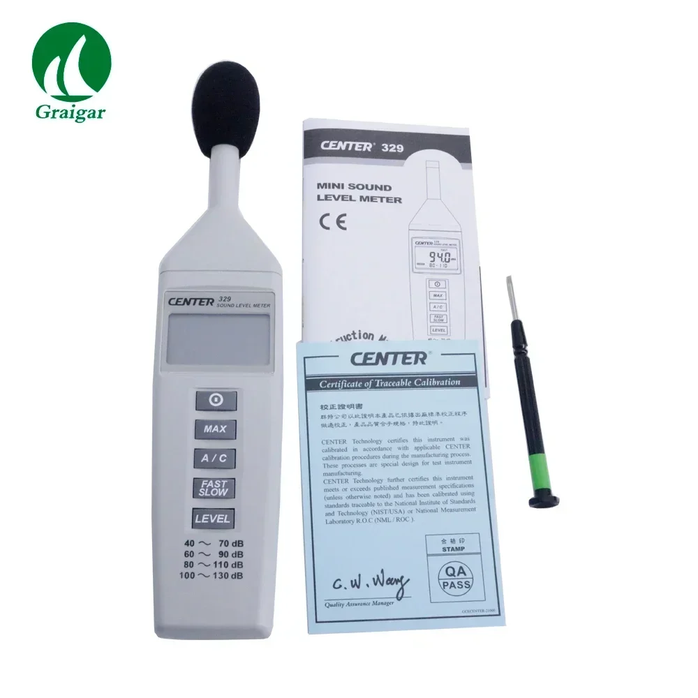 2026/Hot-selling/CENTER-329 Mini Sound Level Meter Level Range 40~130dB  125Hz to 80KHz