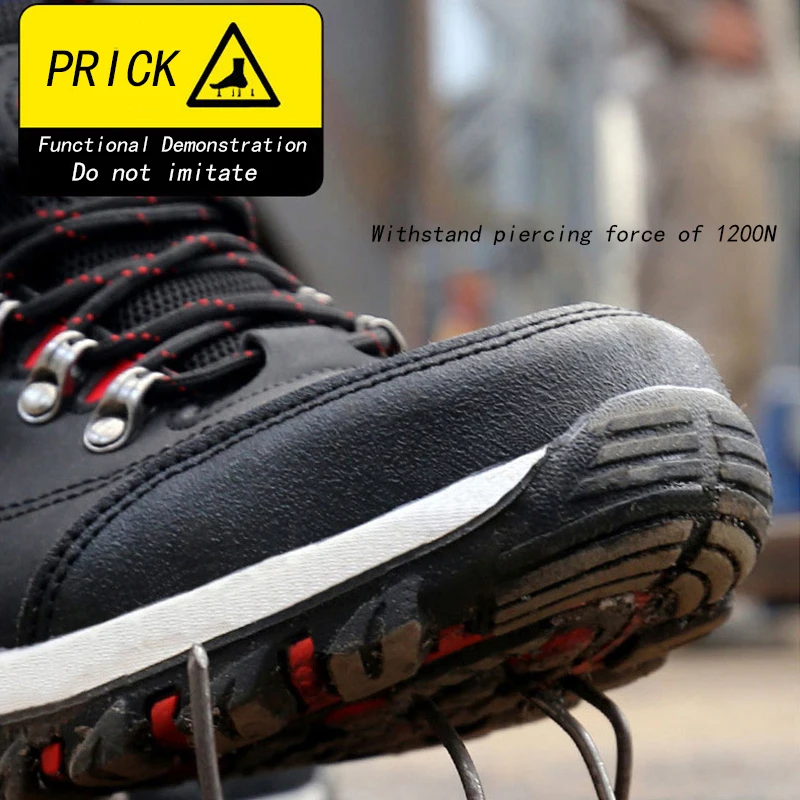 Labor Protection Shoes for men's Anti impact Anti Puncture Steel Head Waterproof Construction Site Protective Work