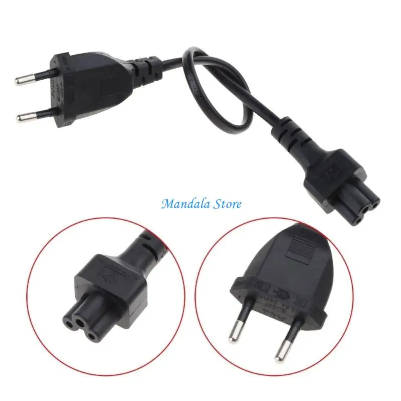 U2JC Power Adapter Cord EU 2 Pin Male To IEC 320 C5 Micky For Notebook Power Supply 3