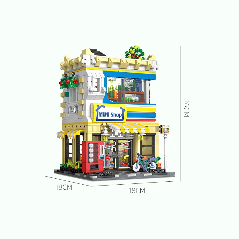 Nuovo 89116 89117 MOC City Street View Minimarket Building Blocks Mattoni Assemblaggio Giocattoli FAI DA TE per I Ragazzi Regalo Di Compleanno Set