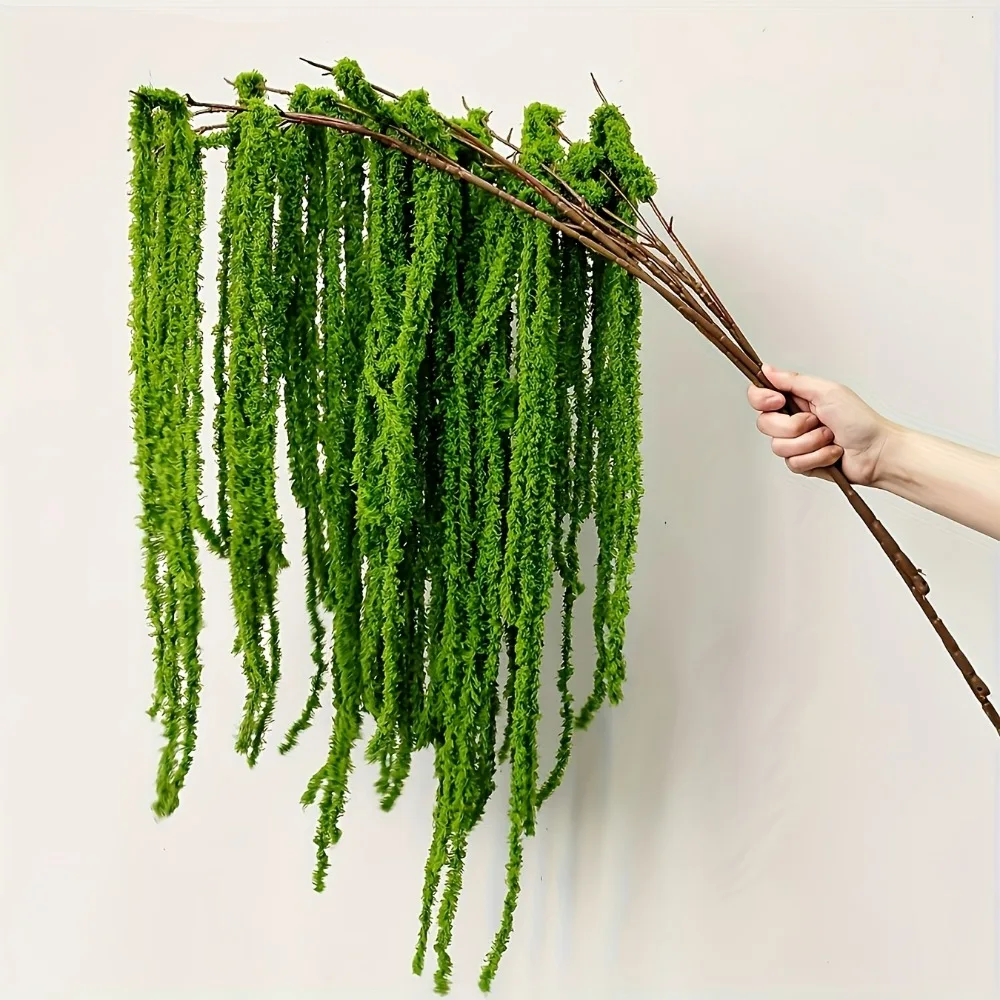 4-teiliges Set Künstliche Amaranthus-Blumen Elegante Grüne Glyzinien Hängende Blumen für Boho-Häuser und Partys – Detail 5