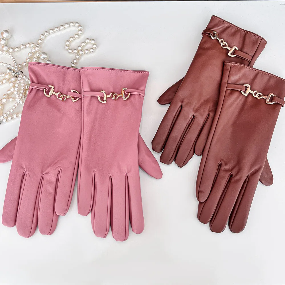 Ladies' Gloves, Touch Screen Warm and Windproof Driving Temperament Gloves, Autumn and Winter Style Finger Gloves