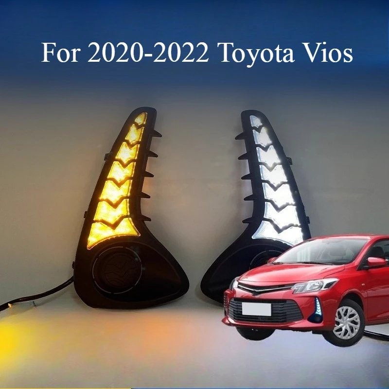 

For 2020-2022 Toyota Vios Special Daytime Running Lights LED Streamer Steering Fog Lights Modified Rainproof and Wear-resistant