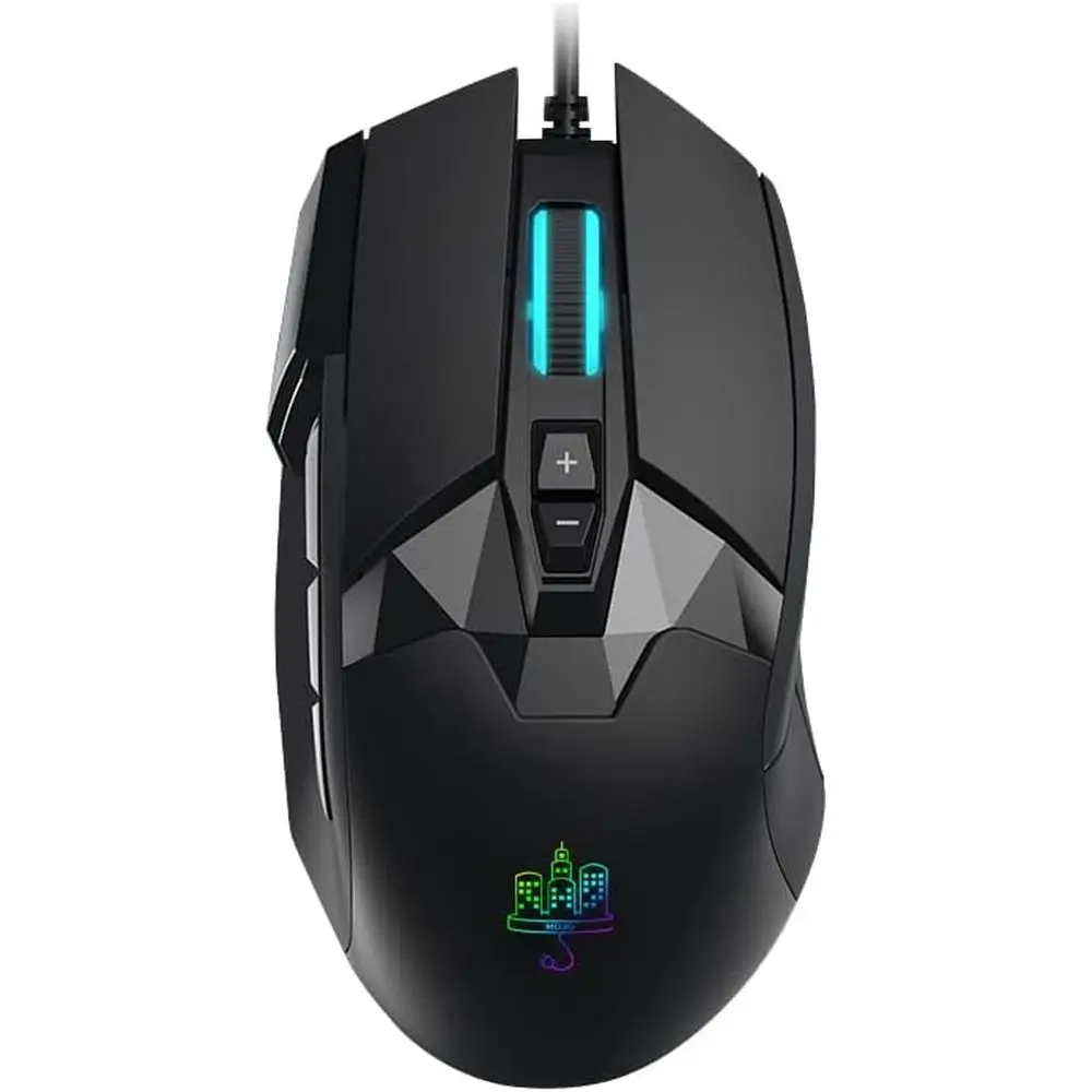 

Silent Wired Gaming Mouse with 9 Customizable Buttons, Sniper Key, 12000 DPI, Adjustable Force, Profiles