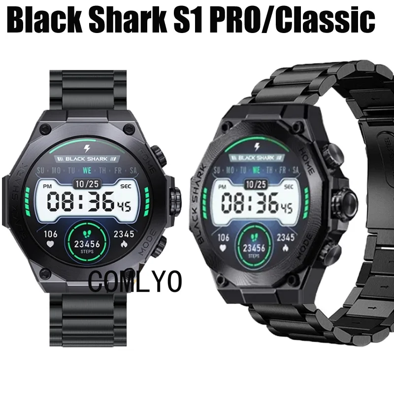 For Black Shark S1 Pro Classic Strap smart watch Metal Stainless Steel Adjustable Band Bracelet Luxurious Belt For Women men