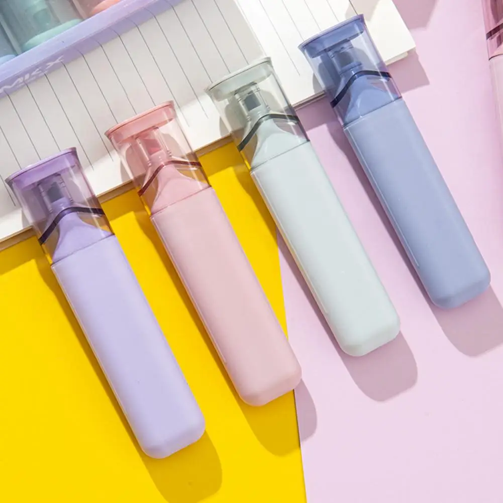 Glitter Highlighter Pen Set Axe-shaped Tip Highlighters 6-piece Axe-shaped Highlighter Pen Set with Bright for School