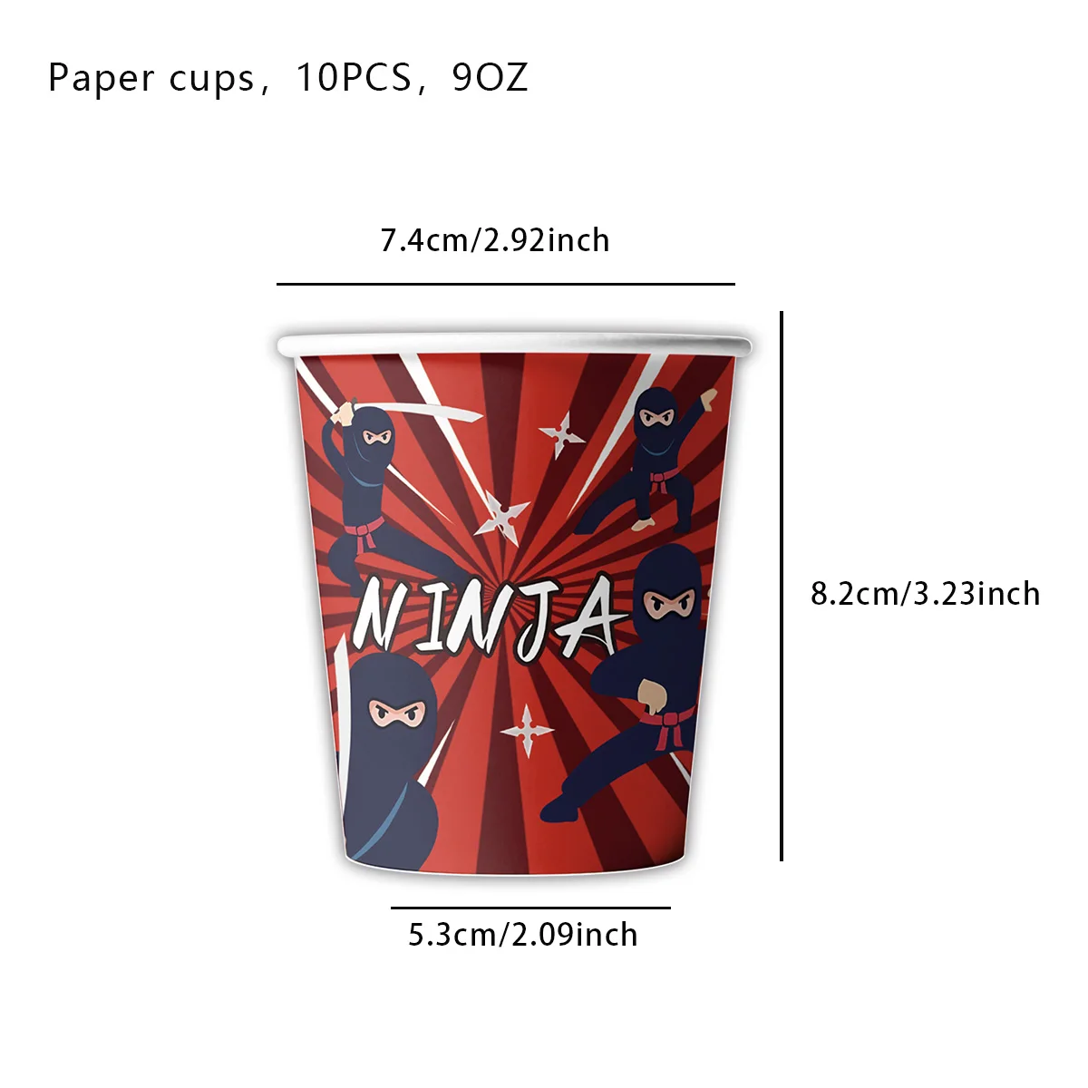 Ninja Geburtstag Party Dekoration Geschirr Tasse Teller Serviette Luftballons Tischdecke Kuchen Happy Kid Baby Shower Boy Party Supplie Set – Detail 6