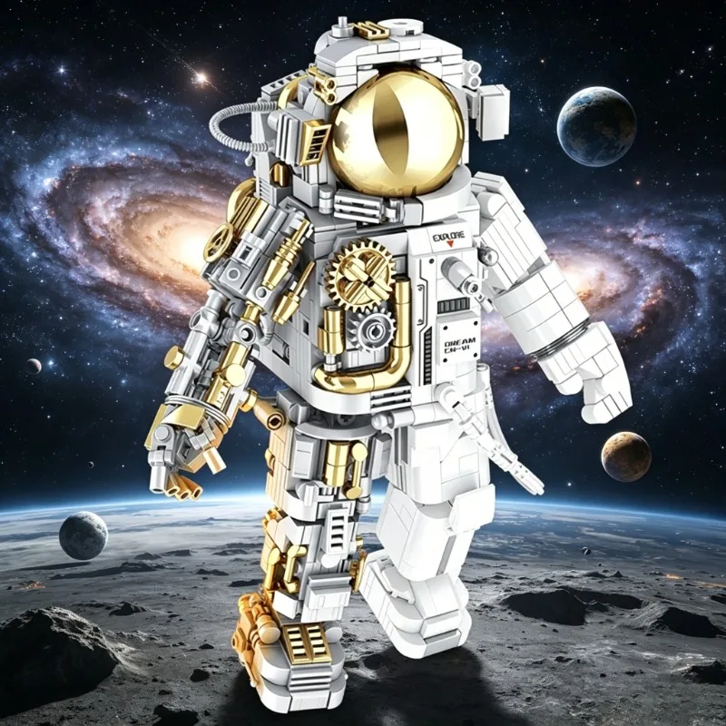 

Cyber Semi-Mechanical Astronaut Block Model, Art Desktop Display Ornament, Home Interior Decor, Surprise Present For Collectors