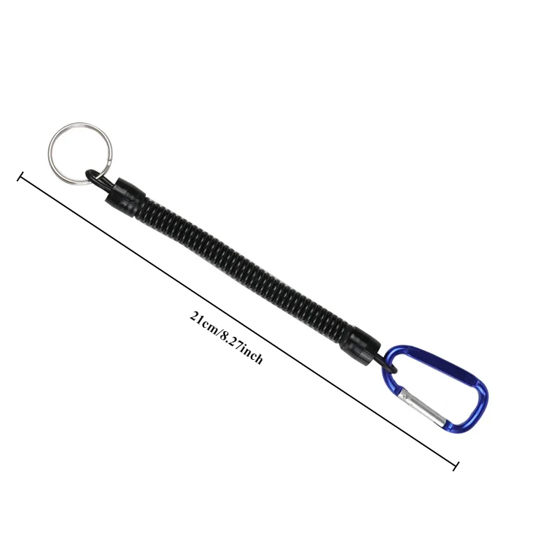Einziehbares Angelseil – Teleskop-Federclip mit Karabiner für Boot/Kajak/Angelrute, Anti-Verlust-Halteschnur