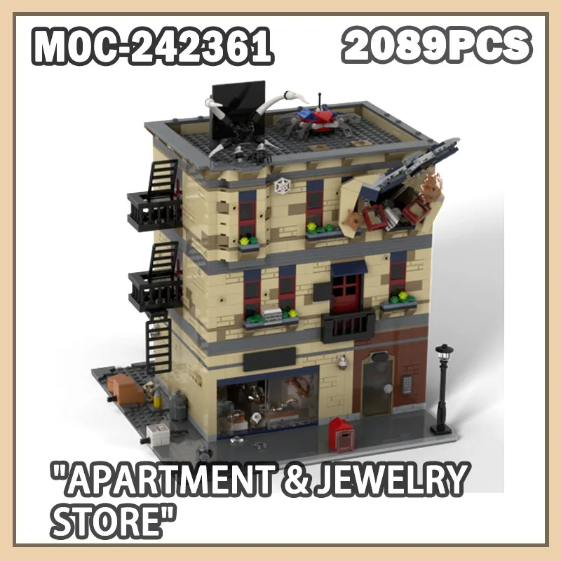 

MOC-242361 Квартира Ювелирный магазин Строительный блок MOC Streetscape Series Dream Модульные строительные блоки 2089 шт. Креативные игрушки