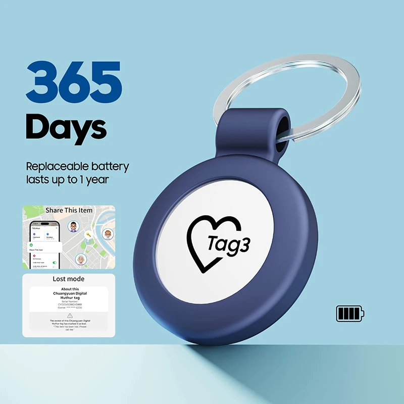 Intelligenter Tracker-Tag für iOS und Android, Anti-Verlust-GPS-Gerät für Haustiere, Schlüssel und Gepäck, Kompatibel mit Apple Find und Google Find My Device Netzwerk – Detail 4