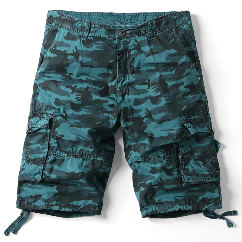 Summer Men Camouflage Tactical Shorts Mens Cotton Casual Military Cargo Shorts New Male Leisure Short Pants No Belt 30-42