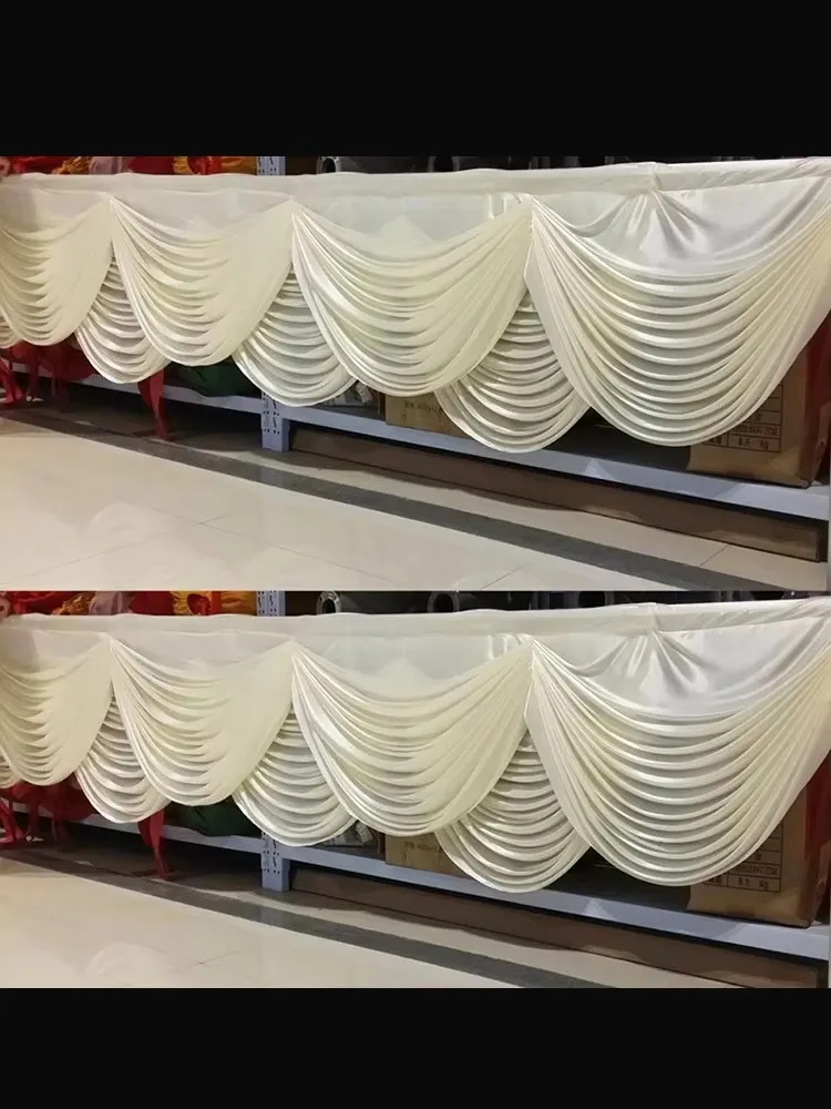 

3M/6M Long Soft Ice Silk Swag Stage Drapery Background Curtains Decoration Wedding Party Backdrop Curtain Event Party Swags