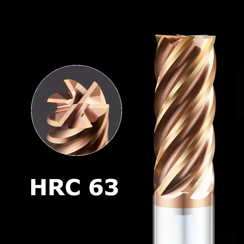 6 Flutes HRC63 Carbide End Mill Tungsten Cutter Tools 6 Teeth CNC Metal Steel Machining Router 6mm 8mm 10mm 12mm 14mm 16mm 20mm