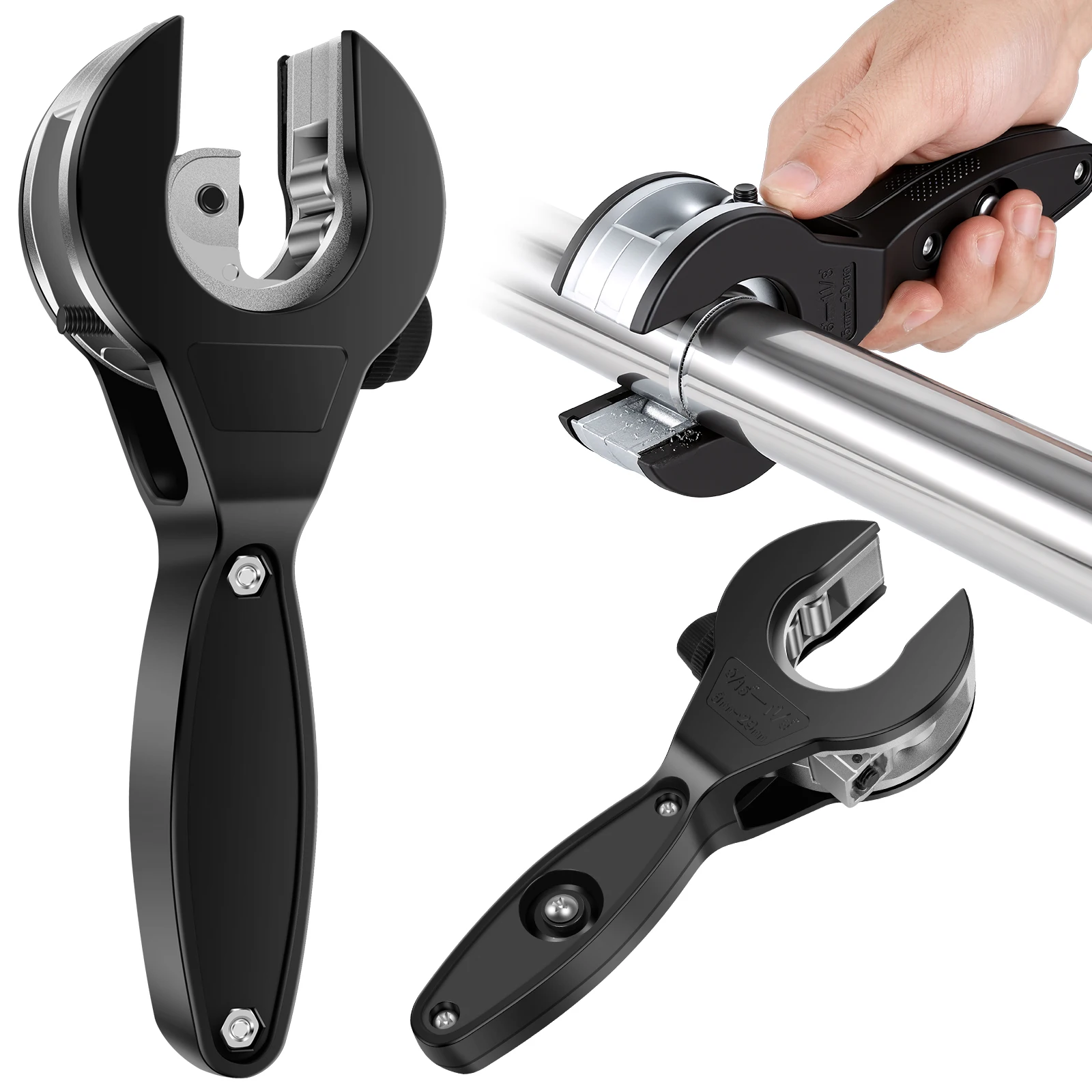 

Труборез с храповым механизмом для труб ПВХ, инструмент для резки труб от 5/16 до 1-1/8 дюйма, для воздуховодов из ПВХ