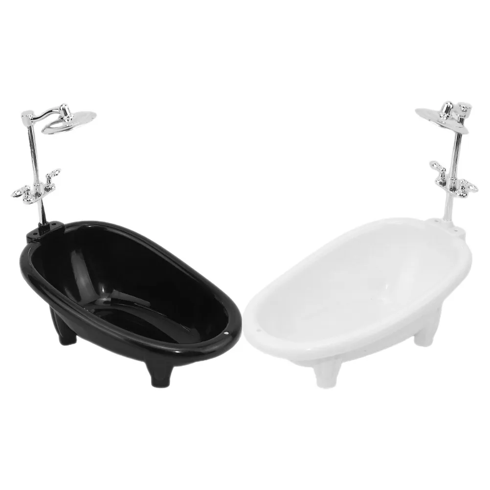 

2Pcs Mini Bathtub Set Plastic Bathroom Ornament Miniature Bathtub for Dollhouse Mini Bathroom Furniture Micro Landscape