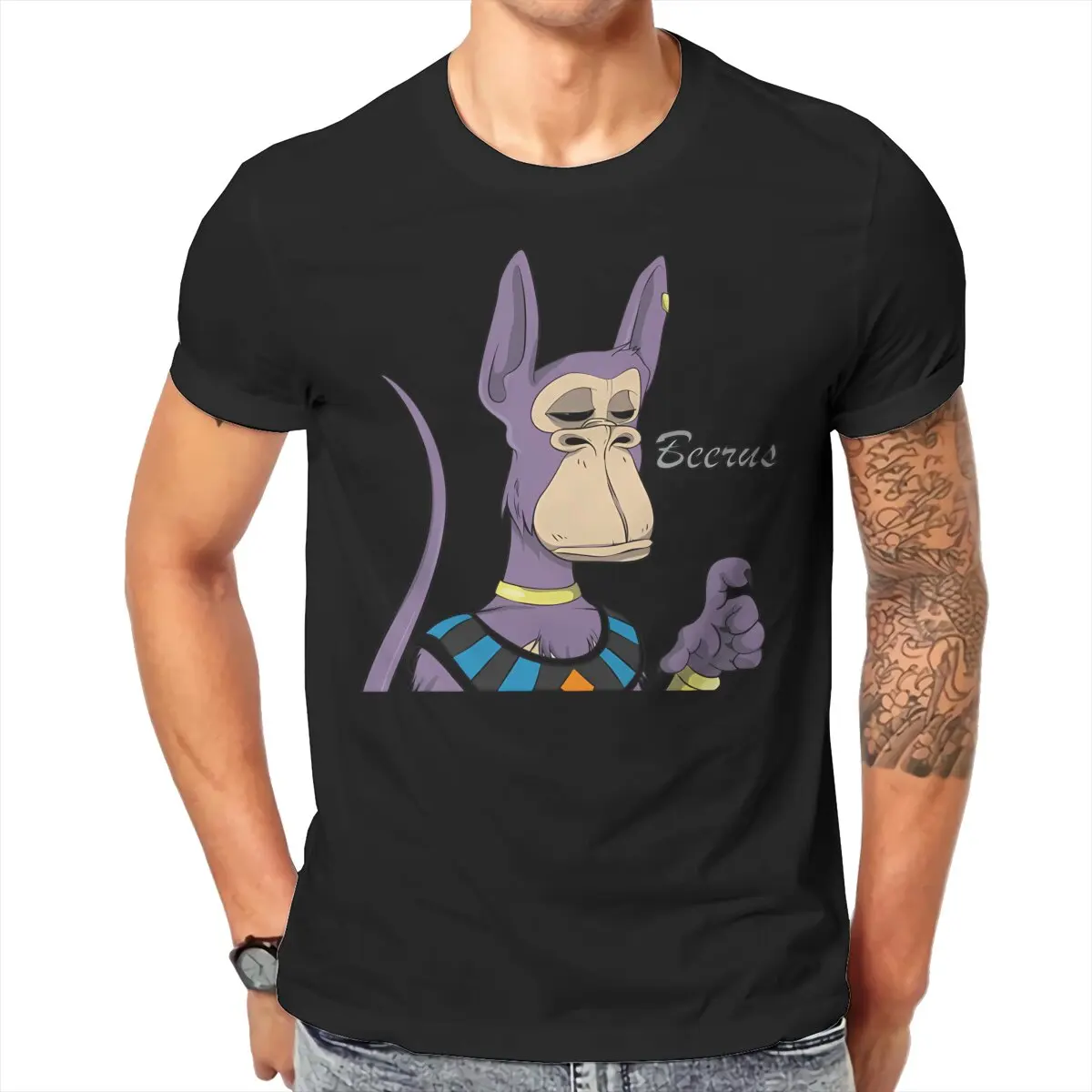 Bored Ape Yacht Club Bayc Nft Beerus Dragonball Tshirt Harajuku Graphic Men's Tees Tops Loose Cotton Crewneck T Shirt