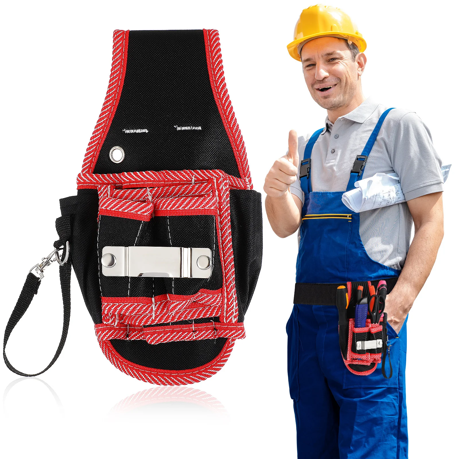 Tool Belt Pouch Electricians Tool Bag Compact Size Large Capacity Wear Resistant Stylish Outlines Utility Pouch