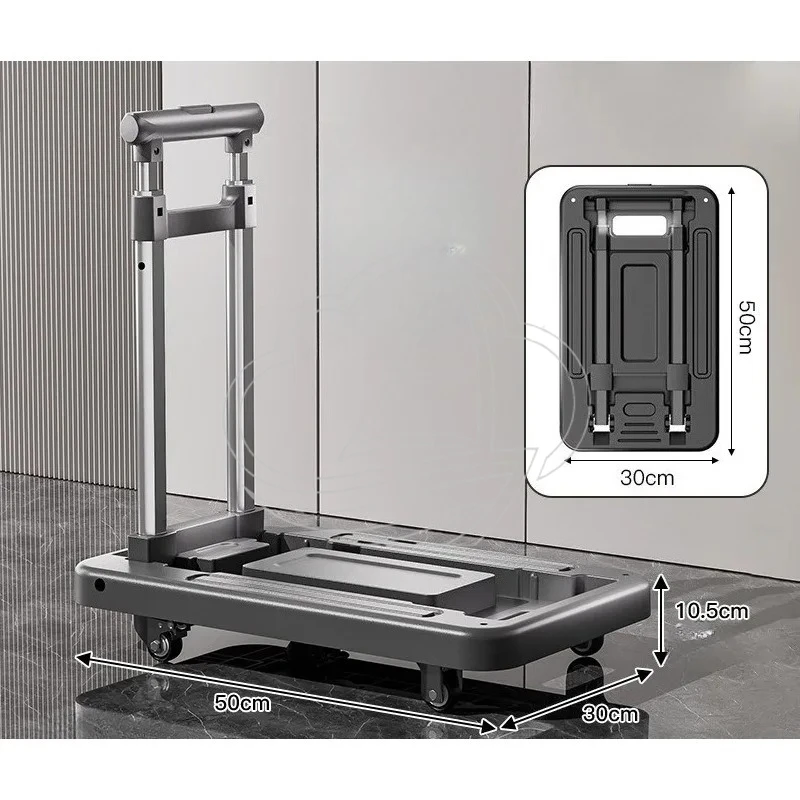 Portable Folding Hand Truck Lightweight Flat Cart for Household Moving & Storage