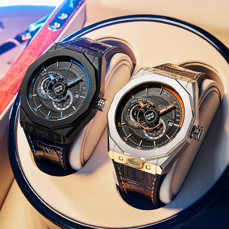 BONEST GATTI Automatic Mechanical Watch Men's King Speed Series German Waterproof Genuine Leather Strap Men's Luxury Watches view 5