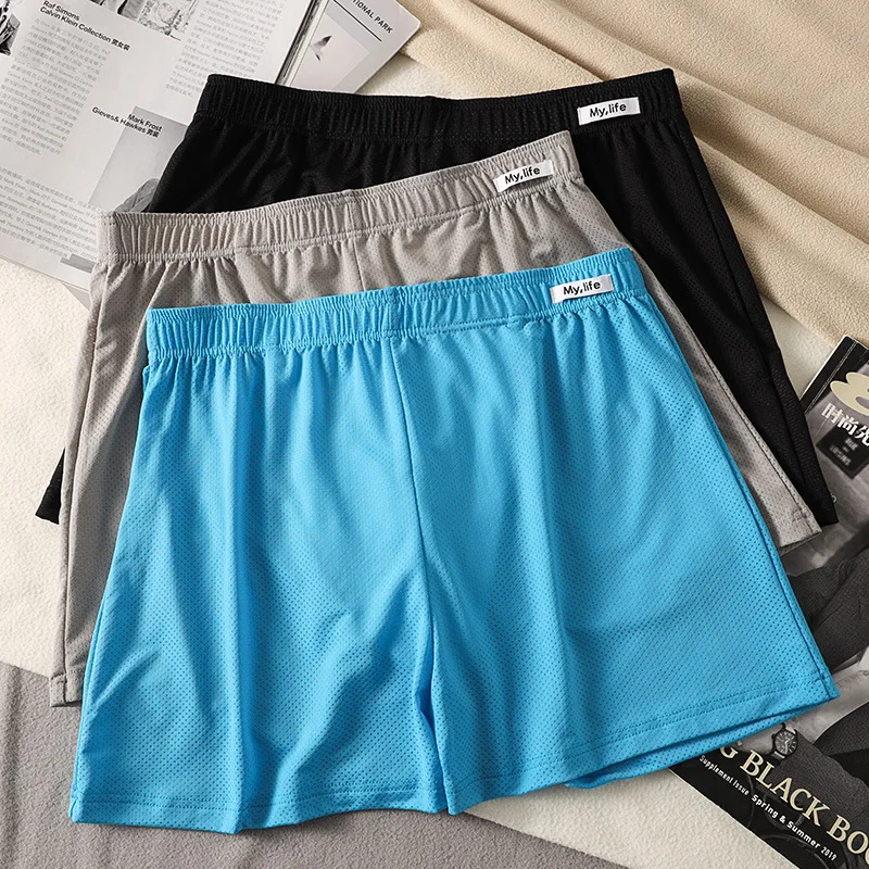 حجم كبير الرجال السهم السراويل الحرير الجليد رقيقة تنفس سراويل الذكور فضفاضة بارد السروال الصلبة التجفيف السريع النوم الملابس الداخلية #1