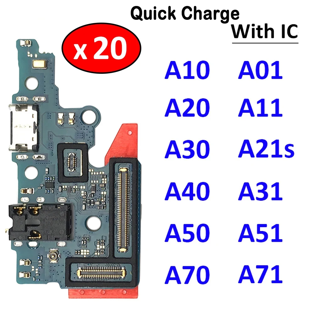 

20Pcs, USB Charging Port Dock Charger Connector Board Flex Cable For Samsung A10 A20 A30 A40 A50 A70 A01 A11 A31 A51 A71 A21s