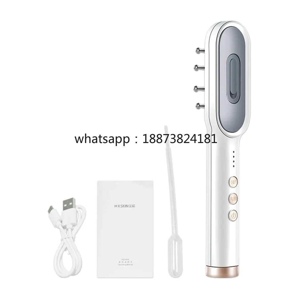 Electric Hair Growth Comb Phototherapy Massage Comb Vibration Infrared Red Blue Light Anti Hair Loss Hair Brush Head Massager fa