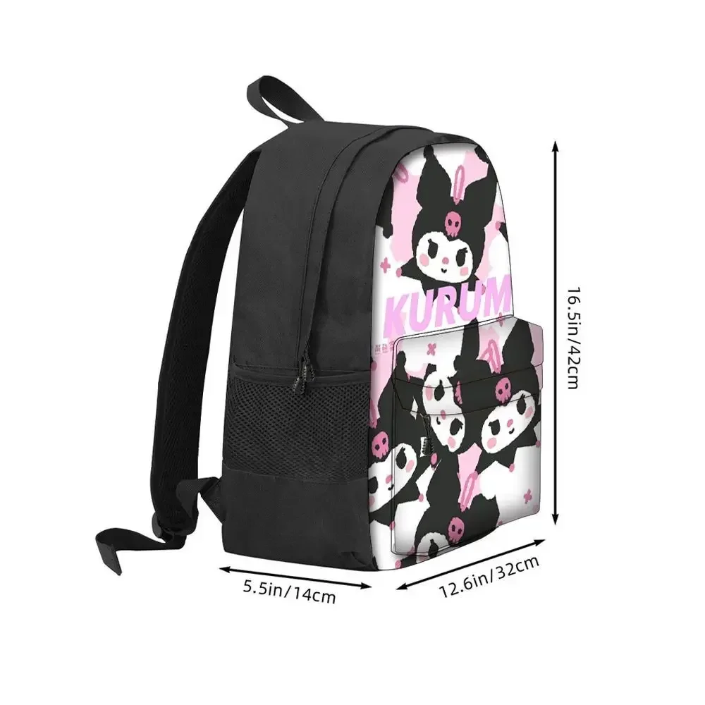 Sanrio Kuromi Kawaii Backpack Boys Girls School Laptop Bag Shoulders Casual Travel Hiking Camping Lightweight Daypack Mochila