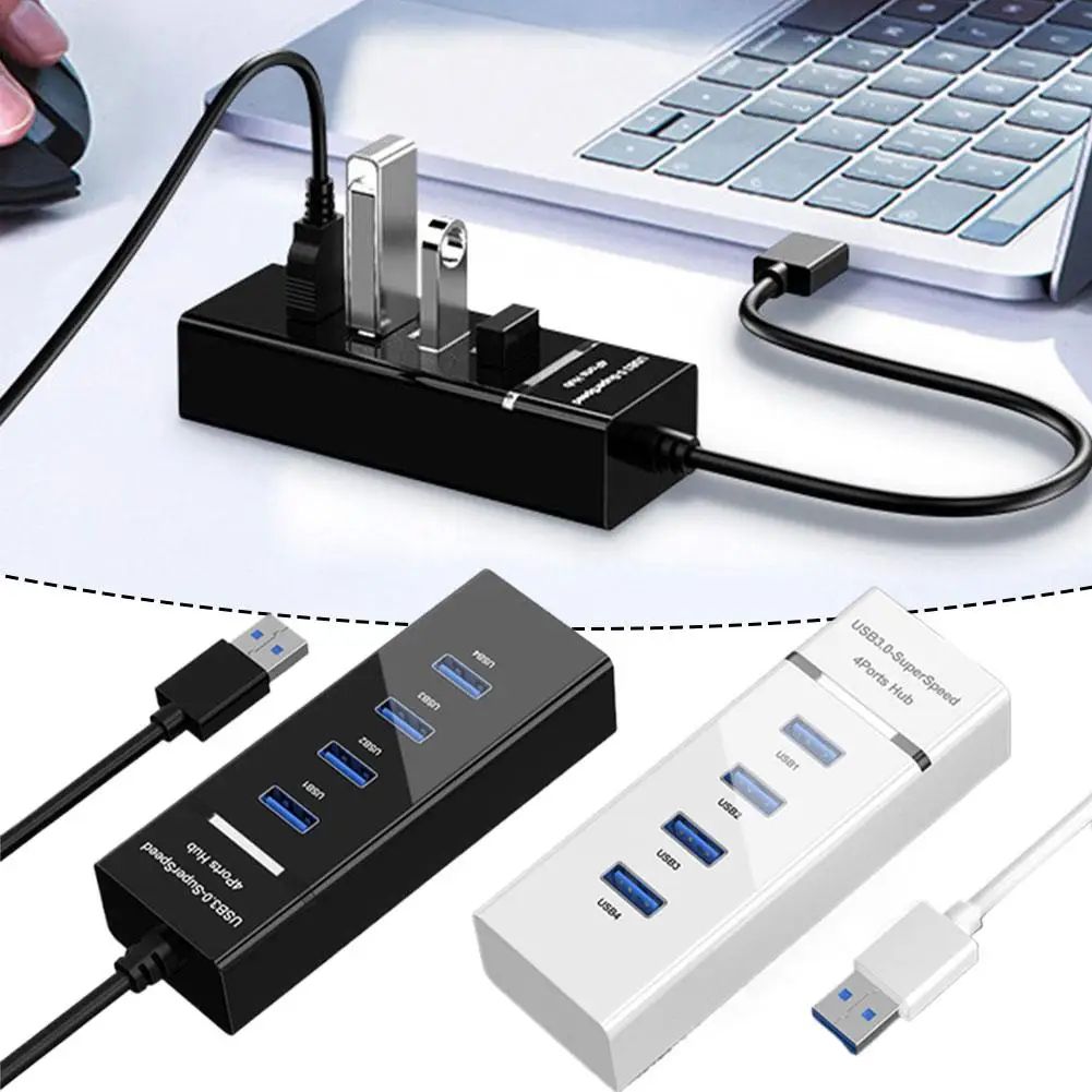 4-Port USB Hub 3.0 نقل البيانات عالي السرعة USB3.0 2.0 HUB 4-IN-1 USB Port Expander USB Splitter لأجهزة الكمبيوتر المحمول HDD Flash Drives