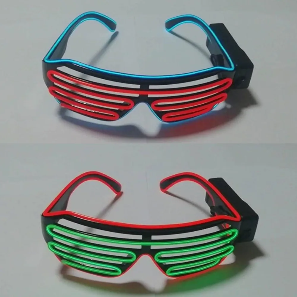 Wireless LED Glowing Glasses Cool Double Colors Neon Glasses Colorful Glow-in-the-dark Fluorescent Glasses Halloween Costumes view 2