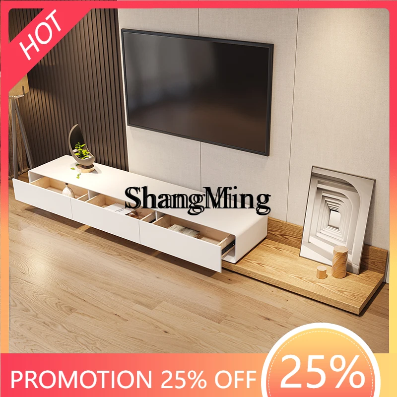 

SM exquisite TV cabinet coffee table combination small apartment household living room modern simple solid cabinet