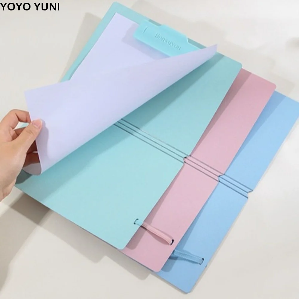Waterproof A5 Folding Folder Durable Easy to Store Elastic Strap File Folder Foldable Portable A5 Clipboard Folder for Offices