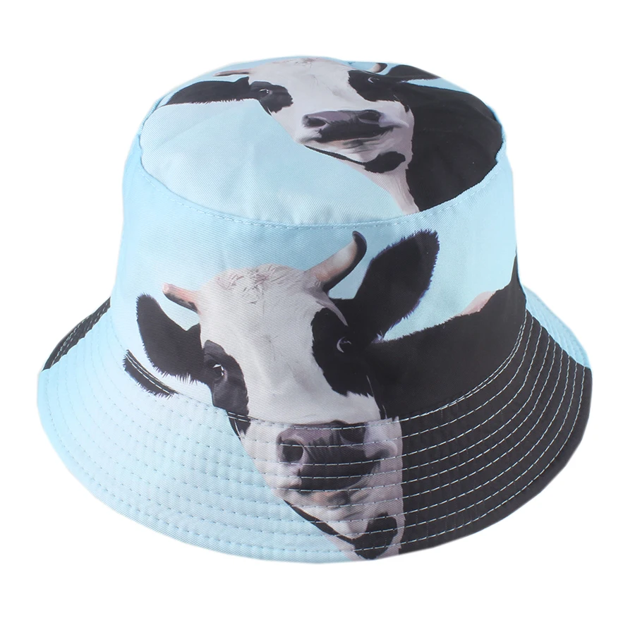 3D Printing Animal Bucket Hat For Women Men Fashion Street Hip Hop Caps Outdoor Sun Protection Foldable Reversible Fisherman Hat