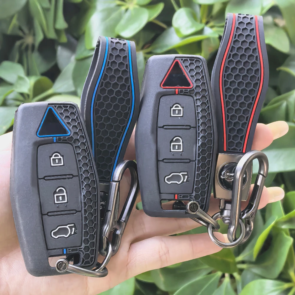 3 Buttons Key Cover for Mitsubishi Outlander 2023-2025 Smart Remote Car Key Case Holder with Keychain Rings Accessories