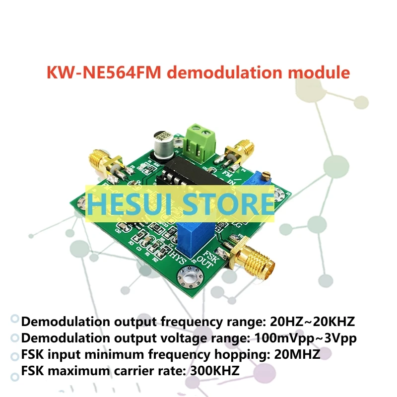 FM/FSK demodulation module signal processing receiver NE564 can demodulate the carrier frequency of 10M-90M