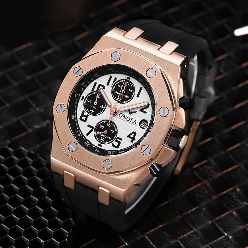 ShopeeONOLAClassic-relojes deportivos para hombre, reloj de cuarzo multifunción, resistente al agua