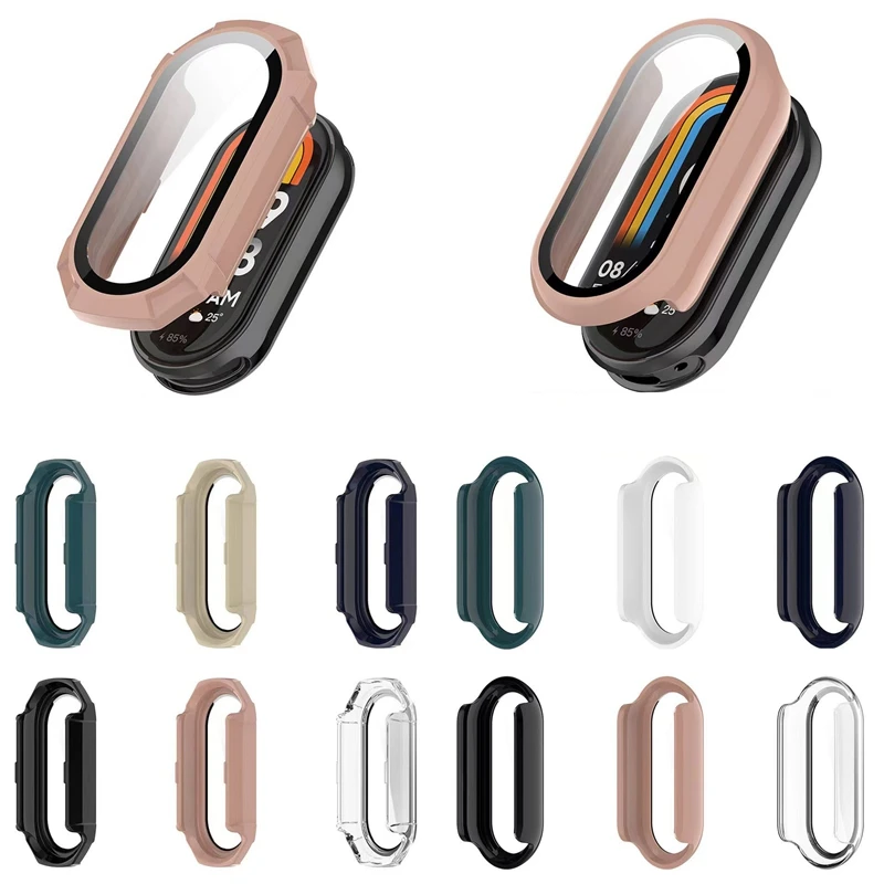 Case+Glass For Xiaomi Mi Band 9 Anti-scratch Protective Cover All-around PC Screen Protector Bumper for Mi Band 9 Cover Shell