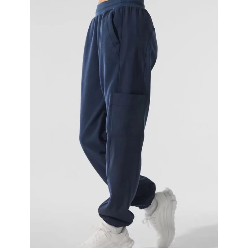 Women Double Fleece Sweatpants Soft Polar Fleece Warm Windproof Athletic Pants Cozy Winter Outdoor Training Lounge Trousers