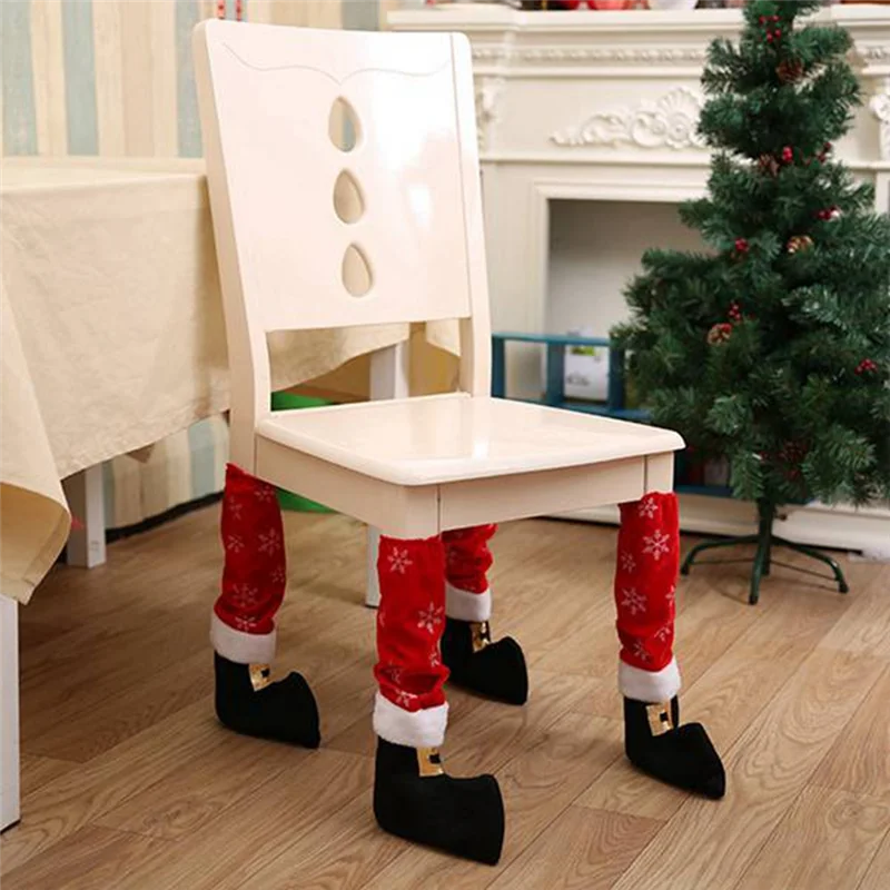 

ABWP-4Pcs Christmas Decoration Set Cloth Table Furniture Knitted Socks Floor Protectors To Protect Floors From Scratches