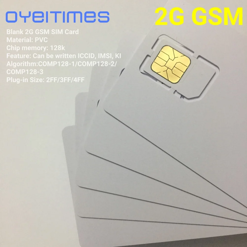 OYEITIMES 2G GSM SIM-карта Пустая SIM-карта 2G Программируемая GSM SIM-карта ICCID IMSI PIN PUK ADM KI COMP128 Алгорит без OP/OPC