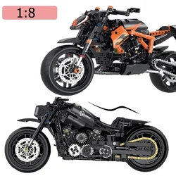 New Motorcycle Building Block Toys 1:8 Technology Parts Assembly Building Brick Boys DIY Simulation Racing Model Toys Gifts