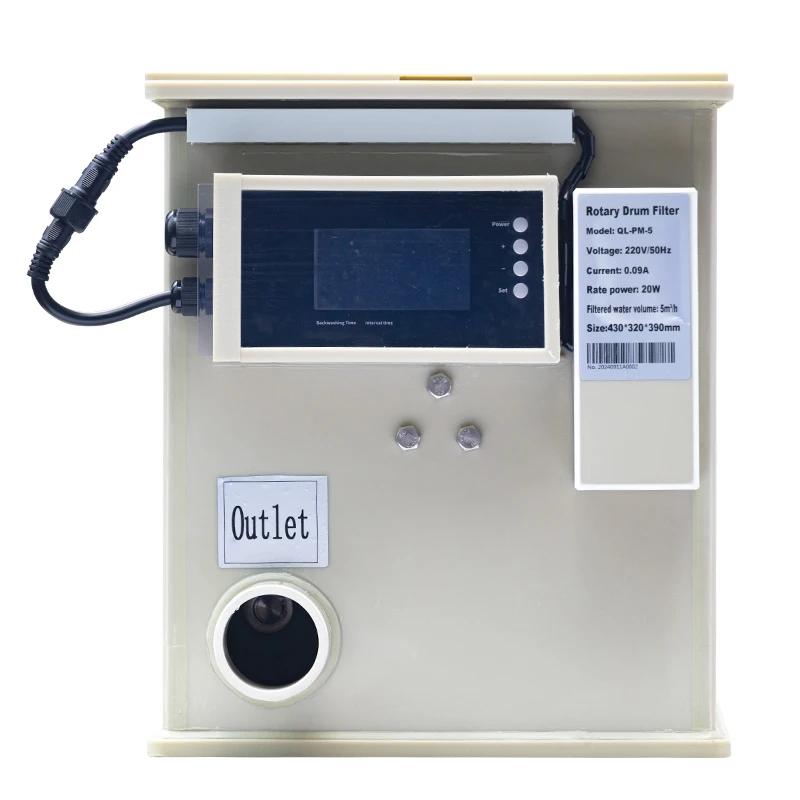QLOZONE-filtro de tambor giratorio para acuario, 5000 litros, venta al por mayor, filtros pequeños para estanque Koi, filtro de tambor de malla de alambre de acero inoxidable