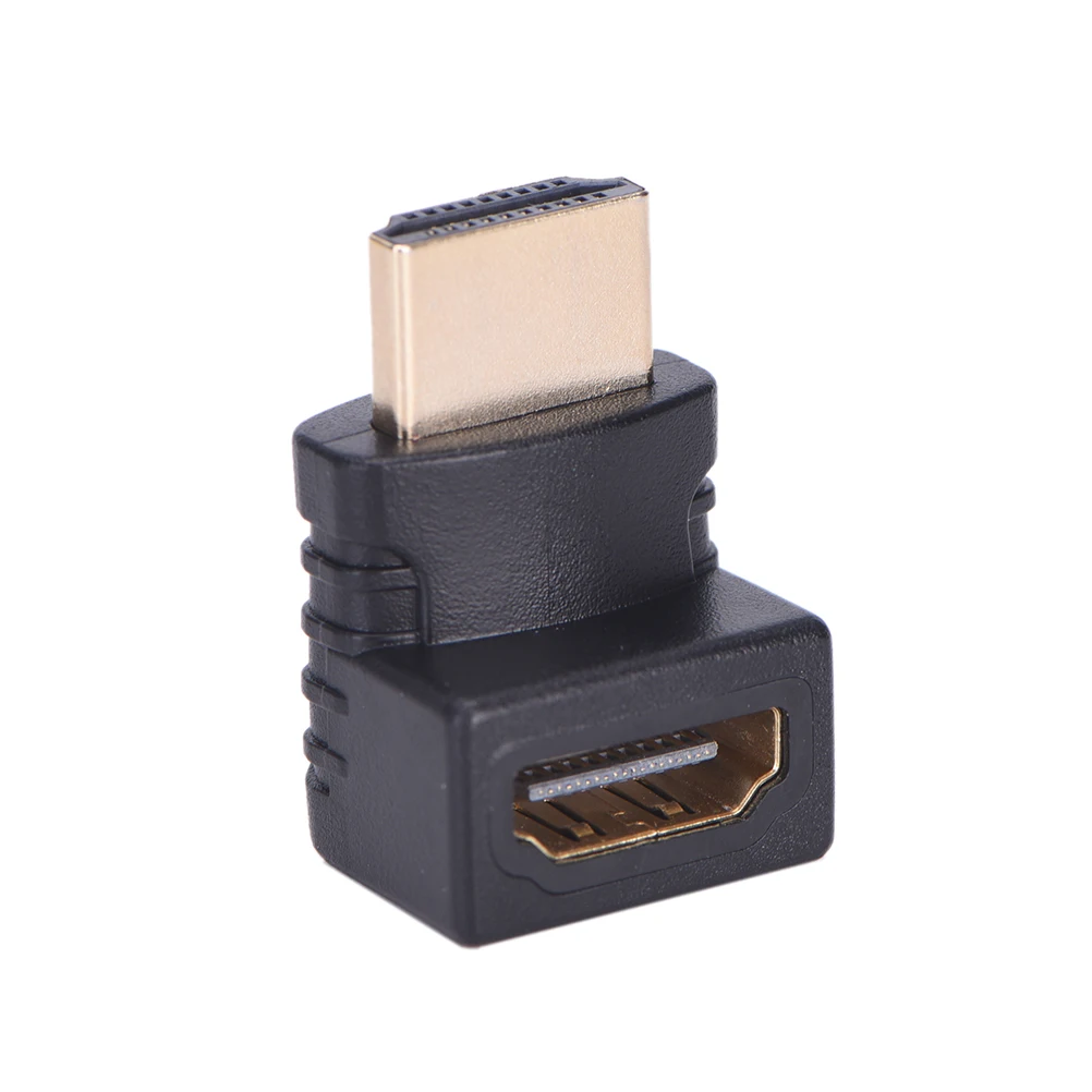 1PC 90 Degree HDTV 1080P HDMI Cable Connector HDMI V1.4 Right Angle A Male To HDMI V1.4 B Female Adapter