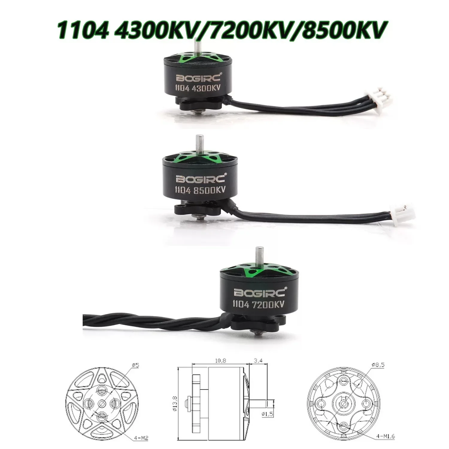 RC FPV Motor 1103 8000/11000KV 1104 4300/7200/8500KV Brushless Motor 1.5mm Shaft for RC FPV Quadcopter Racing Drone Parts