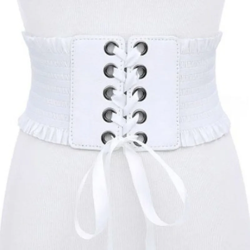 Women Fashion Stretch Belt Tassels Elastic Buckle Wide Dress Corset Waistband Women's High Waist Belt Wide Belts