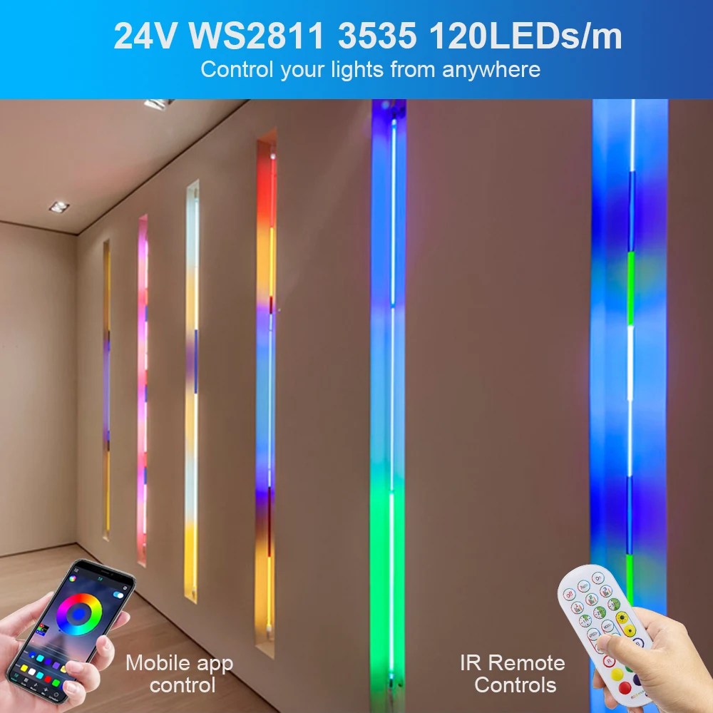 360 Round WS2811 RGB LED Strip 24V Smart Tuya WiFi LED Neon Strip Light Waterproof LED Tape for Bedroom Decoration EU US UK AU