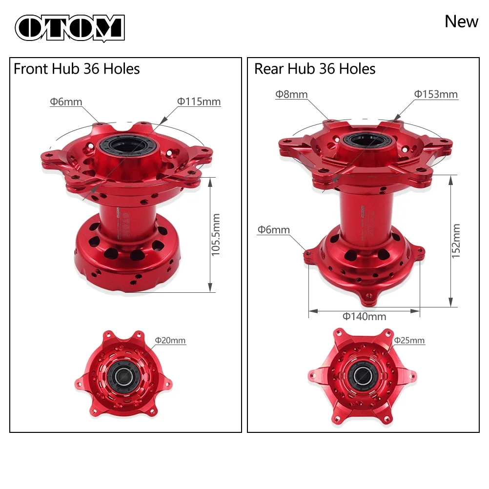 Motorcycle Accessories 36/32 Holes Front Rear Wheel Hub CNC Aluminum For 2002-2019 HONDA CR125 CRF250R CRF450R CRF250X CRF450X