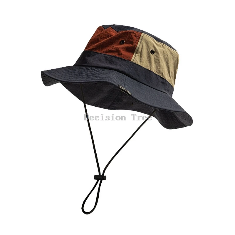 

2025 summer sun protection fisherman hat women color matching fashion outdoor hiking hat hiking camping travel hat men a001