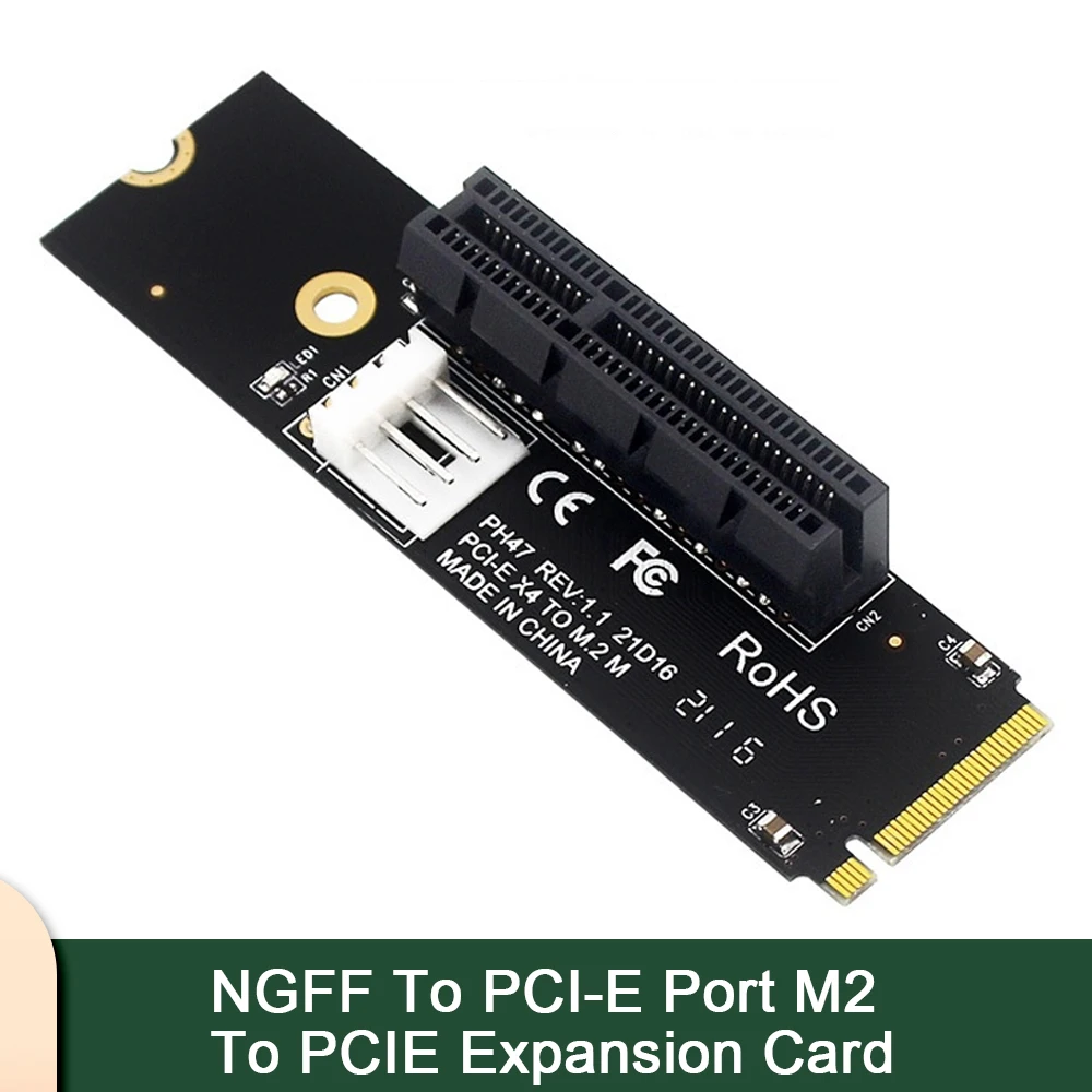 M2 to PCIE Expansion Card NGFF to PCI-E X4 Slot Adapter Computer Built-In Drive Cable Connector for Enhanced Storage Solution